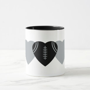 Las Vegas Raiders Football Heart Design Mug