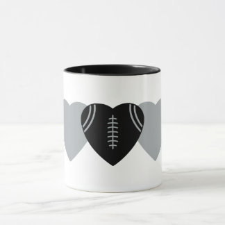 Las Vegas Raiders Football Heart Design Mug