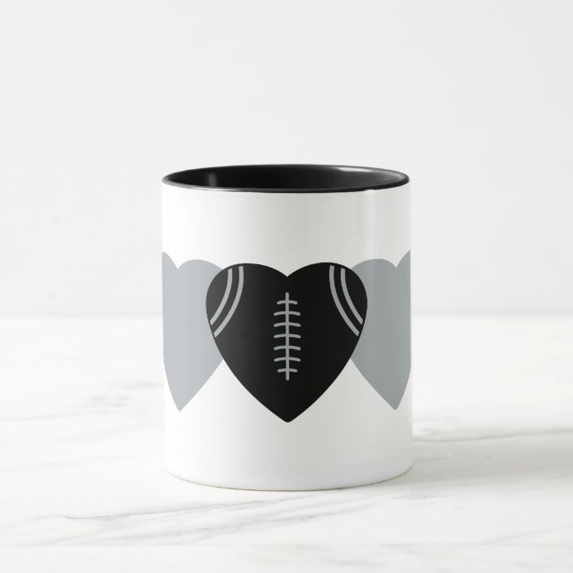 Las Vegas Raiders Football Heart Design Mug (Center)