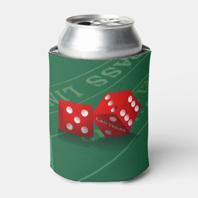 Las Vegas Red Dice Can Cooler (Can Front)