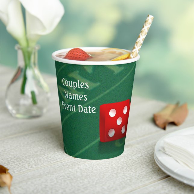 Las Vegas Red Dice Craps Table Paper Cups (Insitu)