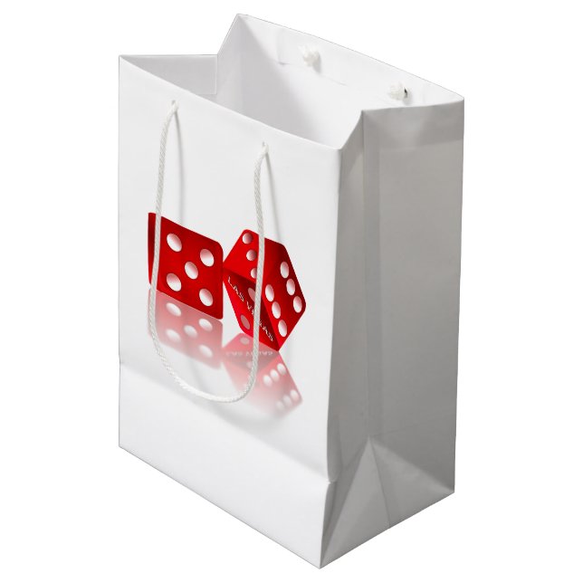 Las Vegas Red Dice Medium Gift Bag (Front Angled)