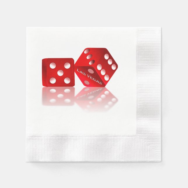 Las Vegas Red Dice Paper Napkins (Front)