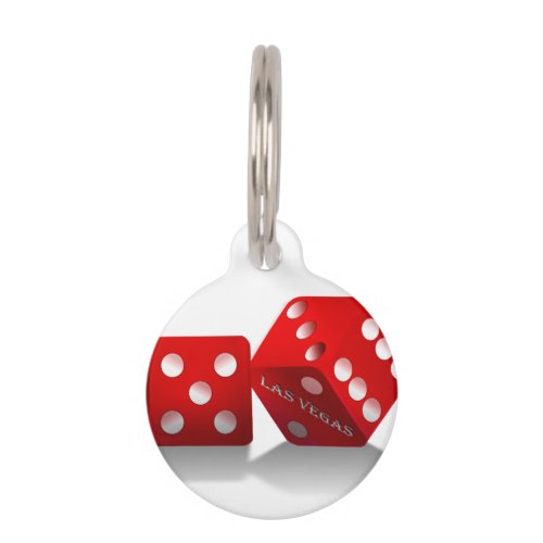 Las Vegas Red Dice Pet Tag