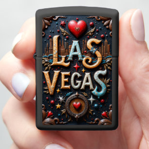 Las Vegas Red Heart Stars Zippo Lighter
