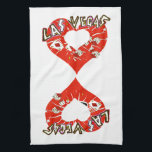 Las Vegas Red Hearts Kitchen Towel<br><div class="desc">A fun gambling casino design makes this Las Vegas kitchen towel cute as a gift or for yourself.</div>