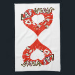 Las Vegas Red Hearts Kitchen Towel<br><div class="desc">A fun gambling casino design makes this Las Vegas kitchen towel cute as a gift or for yourself.</div>