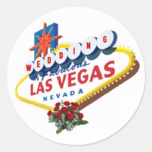 Las Vegas Red Roses Wedding Sticker