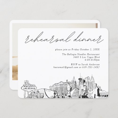 Las Vegas Rehearsal Dinner Invite Enclosure Card