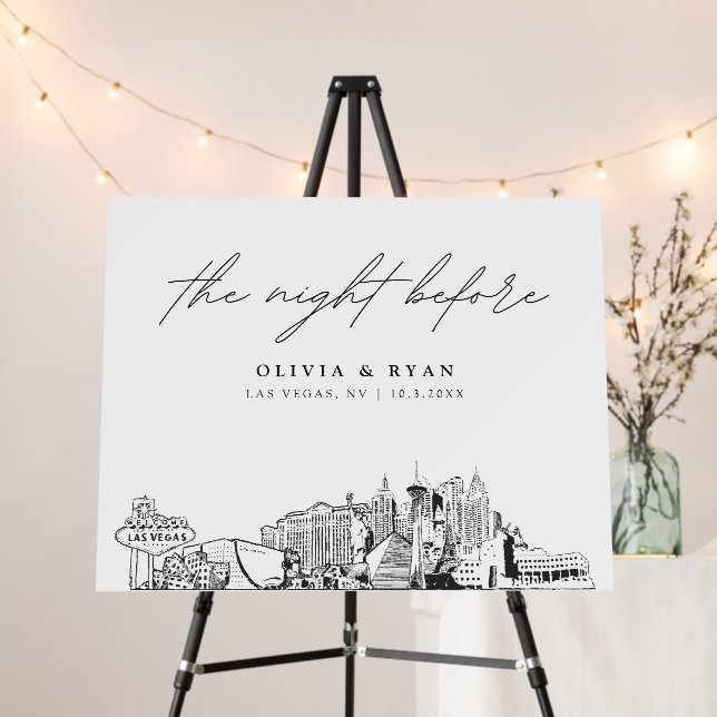 Las Vegas Rehearsal Dinner The Night Before Sign (In Situ (Stand))