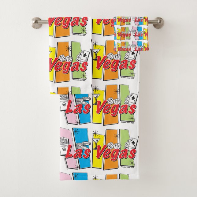 Las Vegas Retro Bath Towel Set (Insitu)