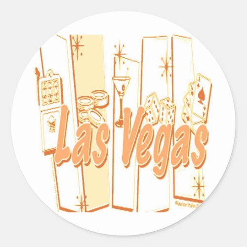 Las Vegas Retro Classic Round Sticker