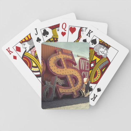 Las Vegas Retro Dollar Sign Poster Playing Cards