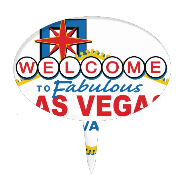 Las Vegas Retro Sign Cake Topper (Front)
