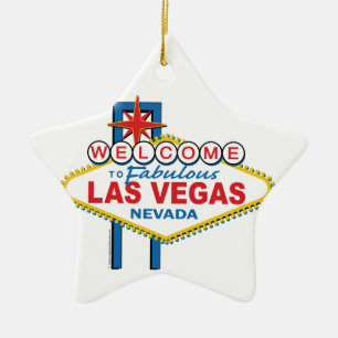 Las Vegas Retro Sign Ceramic Ornament