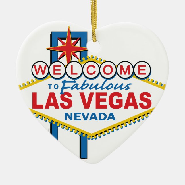 Las Vegas Retro Sign Ceramic Ornament (Front)
