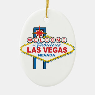 Las Vegas Retro Sign Ceramic Ornament