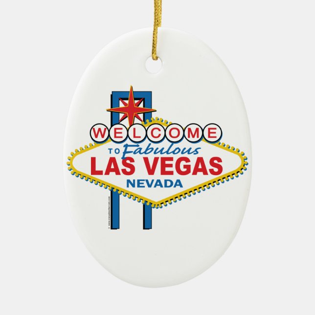 Las Vegas Retro Sign Ceramic Ornament (Front)