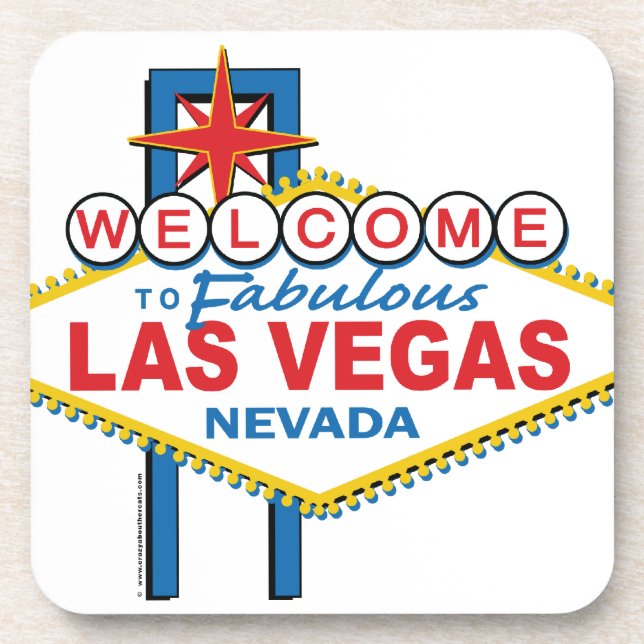 Las Vegas Retro Sign Drink Coaster (Front)