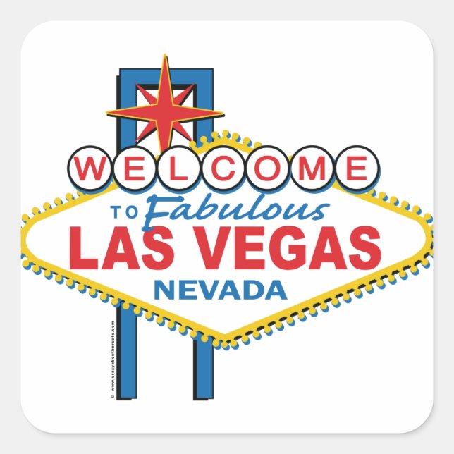 Las Vegas Retro Sign Square Sticker (Front)
