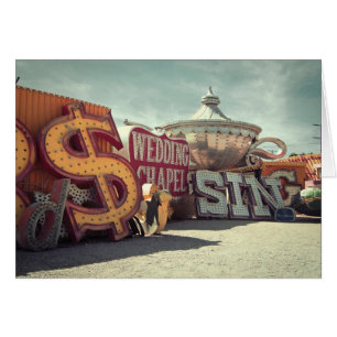 Las Vegas Retro Signs Wedding Thank You Card