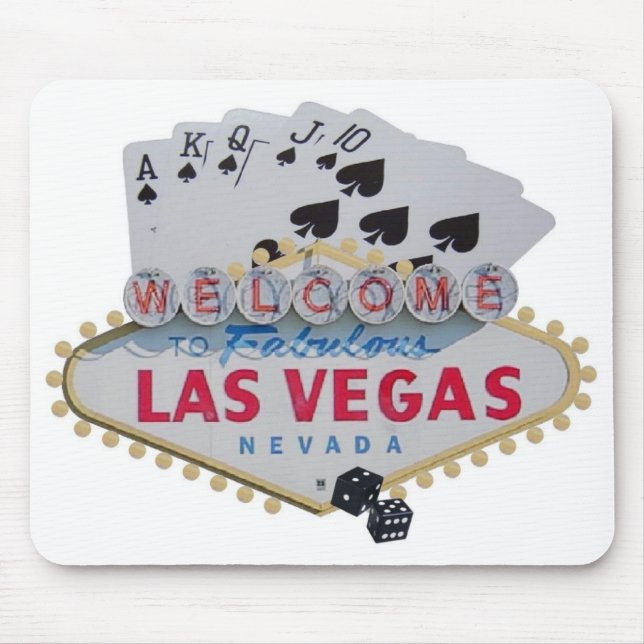 Las Vegas Royal Flush Poker Player Mousepad (Front)