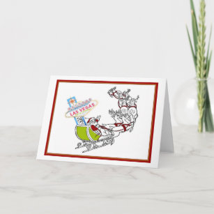 Las Vegas Santa with Sign Card