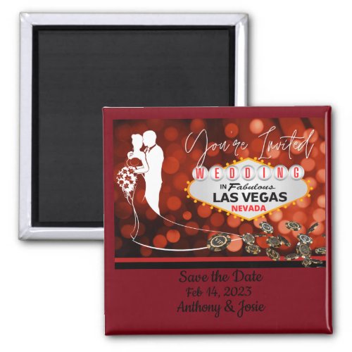 Las Vegas Save the Date 2 Inch Magnet