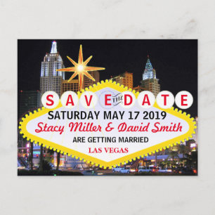 Las Vegas Save the Date Announcement Postcard