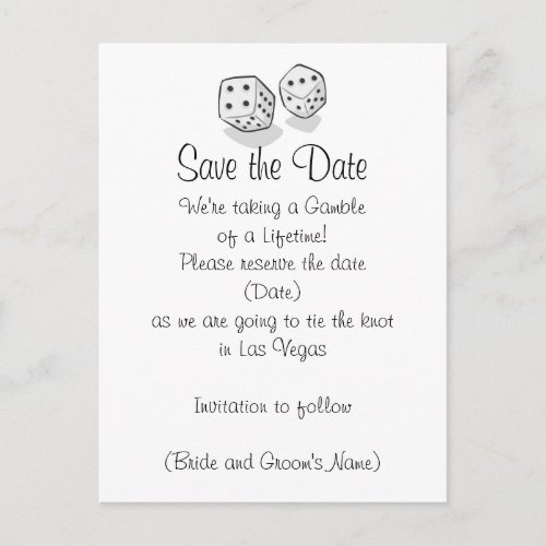 Las Vegas Save the Date Announcement Postcard