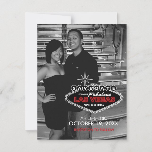 Las Vegas Save-the-Date Custom Postcard (Front)