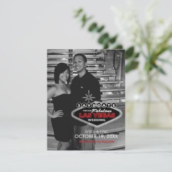 Las Vegas Save-the-Date Custom Postcard Zazzle