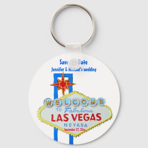 Las Vegas Save the Date Customized Occasion Keychain