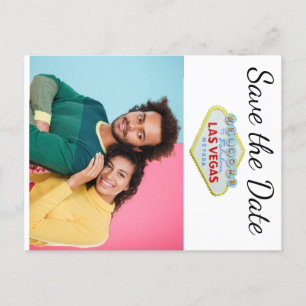 Las Vegas Save the Date photo Announcement Postcard
