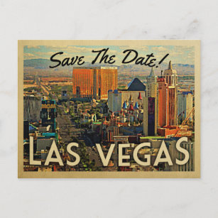Las Vegas Save The Date Vintage Postcards
