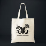Las Vegas Showgirl Bachelorette Tote Bag<br><div class="desc">Step into the spotlight with this personalized tote bag, featuring a chic black corset and boots motif printed on a natural canvas background. Designed for brides, bridesmaids, and besties heading to Las Vegas or planning a glamorous girls’ night out, this bag captures that bold, confident, and flirty spirit that defines...</div>