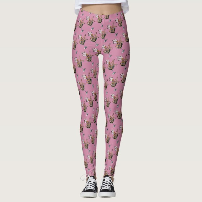 Las Vegas Showgirl Pink Leggings (Front)