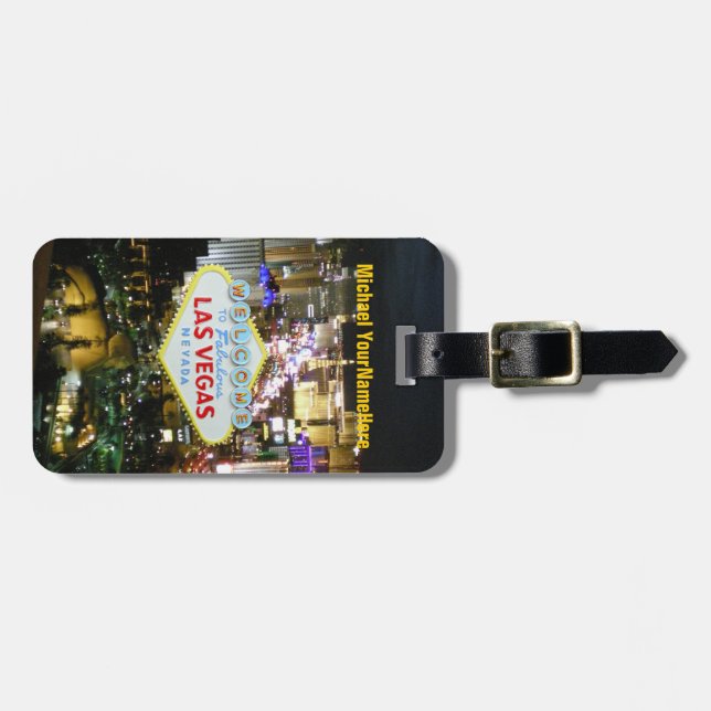 Las Vegas Sign and Boulevard Luggage Tag (Front Horizontal)