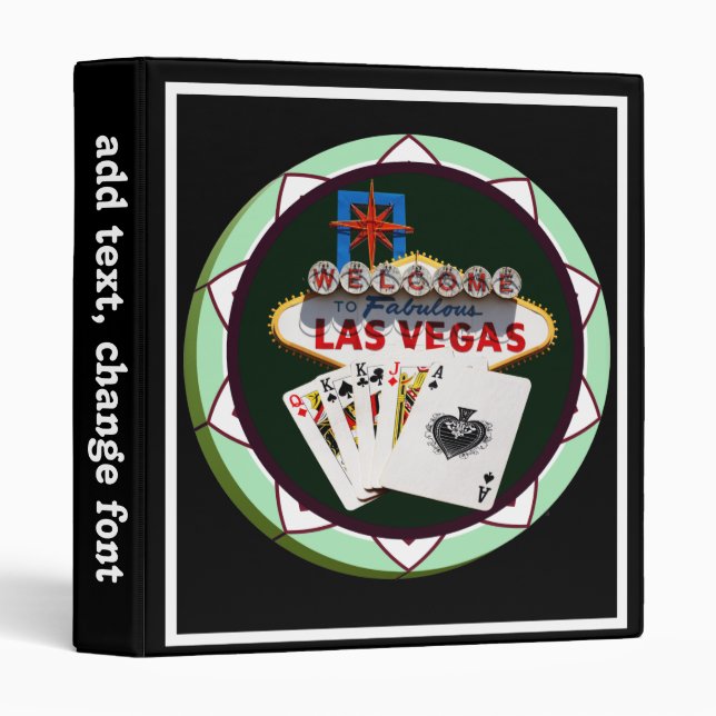 Las Vegas Sign And Two Kings Poker Chip Binder (Front/Spine)