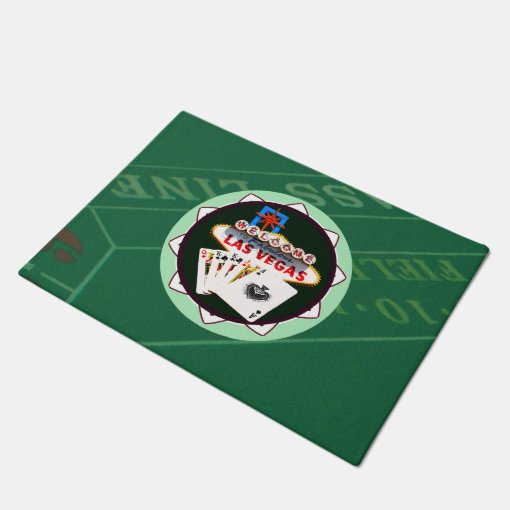 Las Vegas Sign And Two Kings Poker Chip Doormat Zazzle