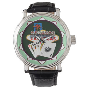 Las Vegas Sign And Two Kings Poker Chip Watch