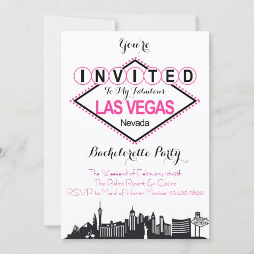Las Vegas Sign Bachelorette Party Invitation