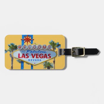 Las Vegas Sign Bag Tag Gold by Rebecca_Reeder at Zazzle