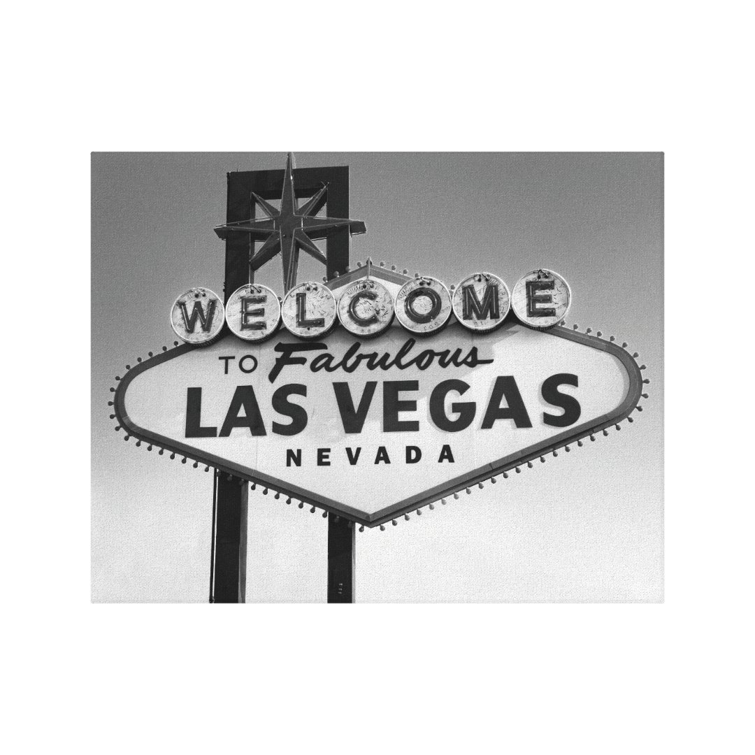 Las Vegas Sign black and white canvas art print | Zazzle