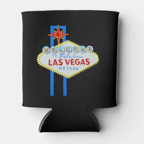 Las Vegas Sign black Can Cooler