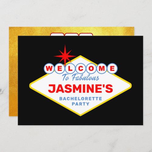 Las Vegas Sign Casino Bachelorette Party Invitation