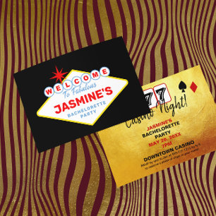 Las Vegas Sign Casino Bachelorette Party Invitation