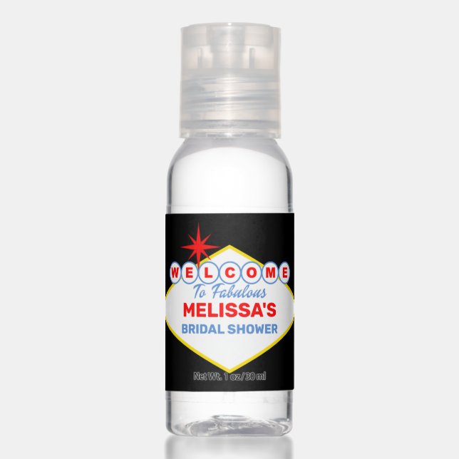 Las Vegas Sign Casino Night Party Hand Sanitizer (Front)