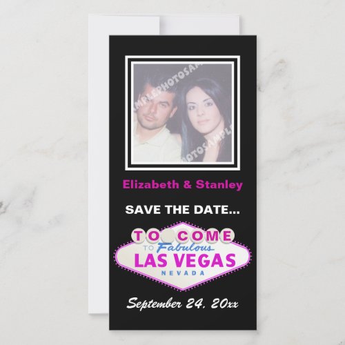 Las Vegas sign contemporary wedding Save the Date