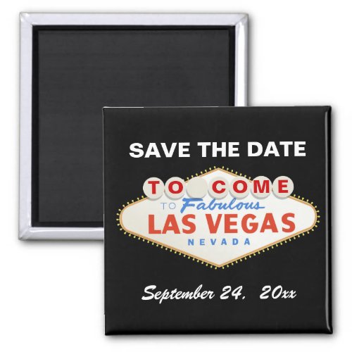 Las Vegas sign contemporary wedding Save the Date Magnet